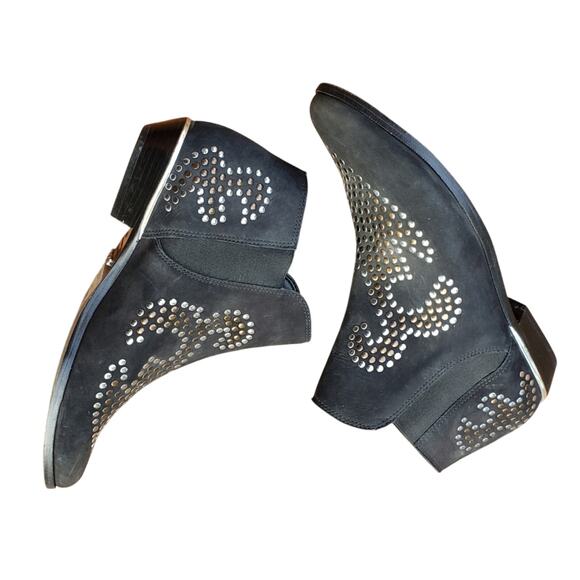 Schutz Distressed Leather Studded Ankle Boots Sz 8 – Rocker Western Vibe - Picture 4 of 10